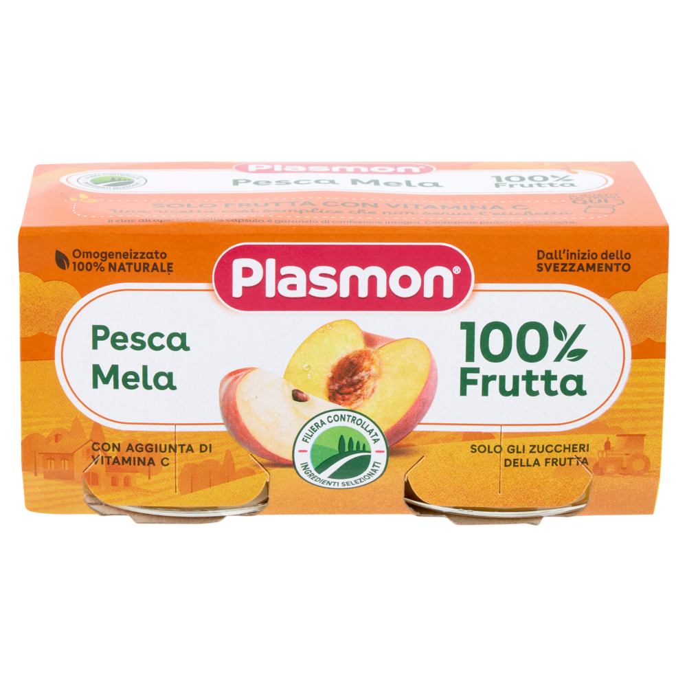 Plasmon Omogeneizzato Pesca Mela 2 x 80 g