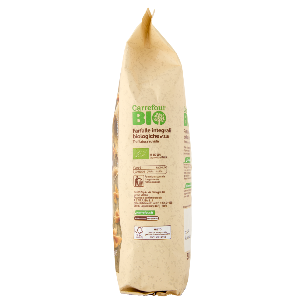 Carrefour Bio Farfalle integrali biologiche n°218 500 g