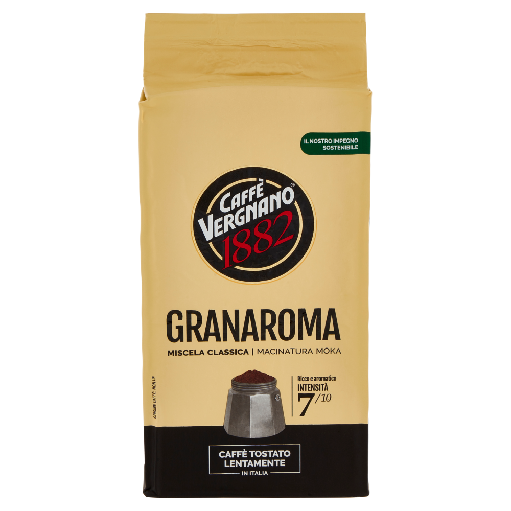 Caff&egrave; Vergnano 1882 Granaroma Miscela Classica Macinatura Moka 250 g
