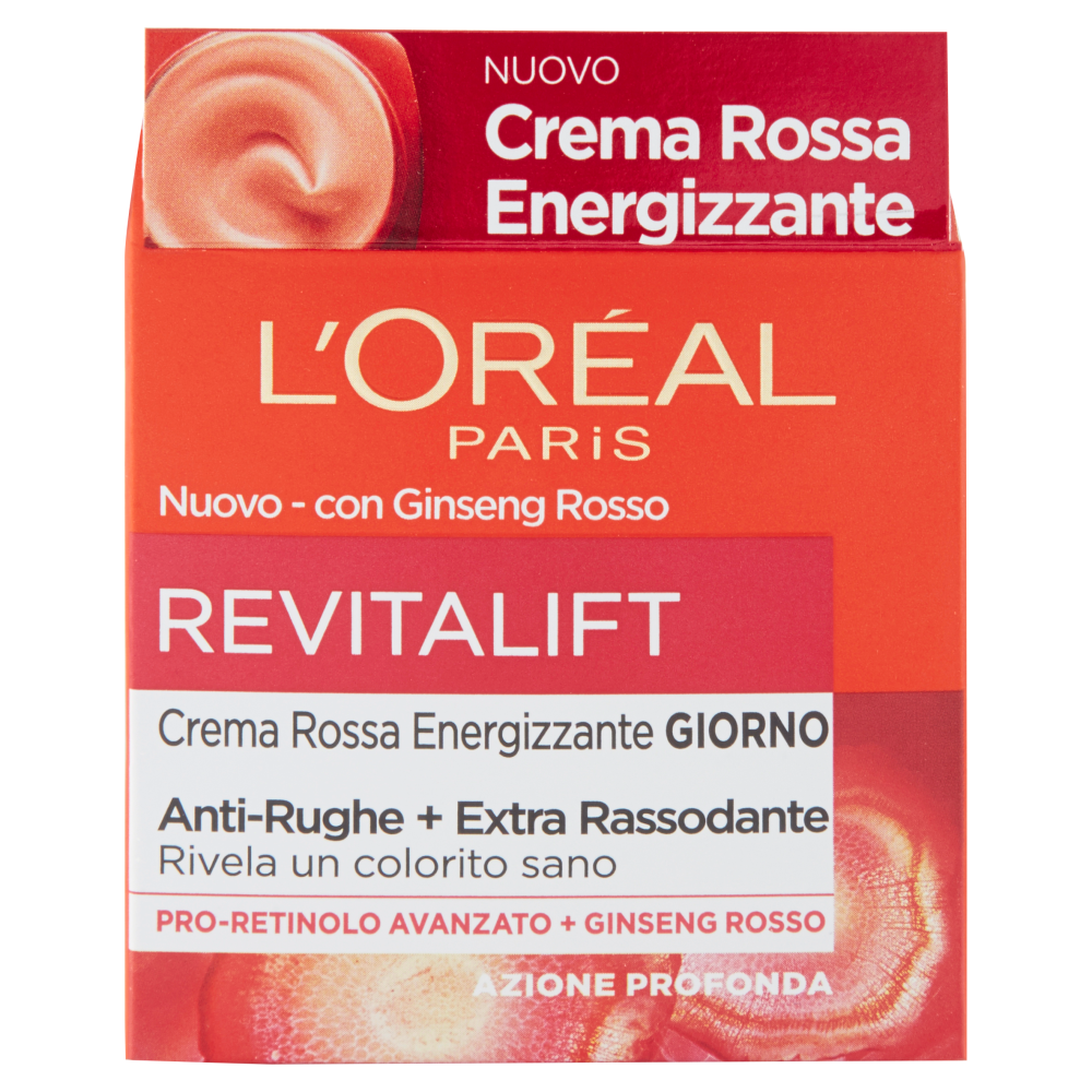 L'Or&eacute;al Paris Crema Viso giorno anti-rughe Revitalift con Ginseng Rosso e Proretinolo avanzato, 50ml