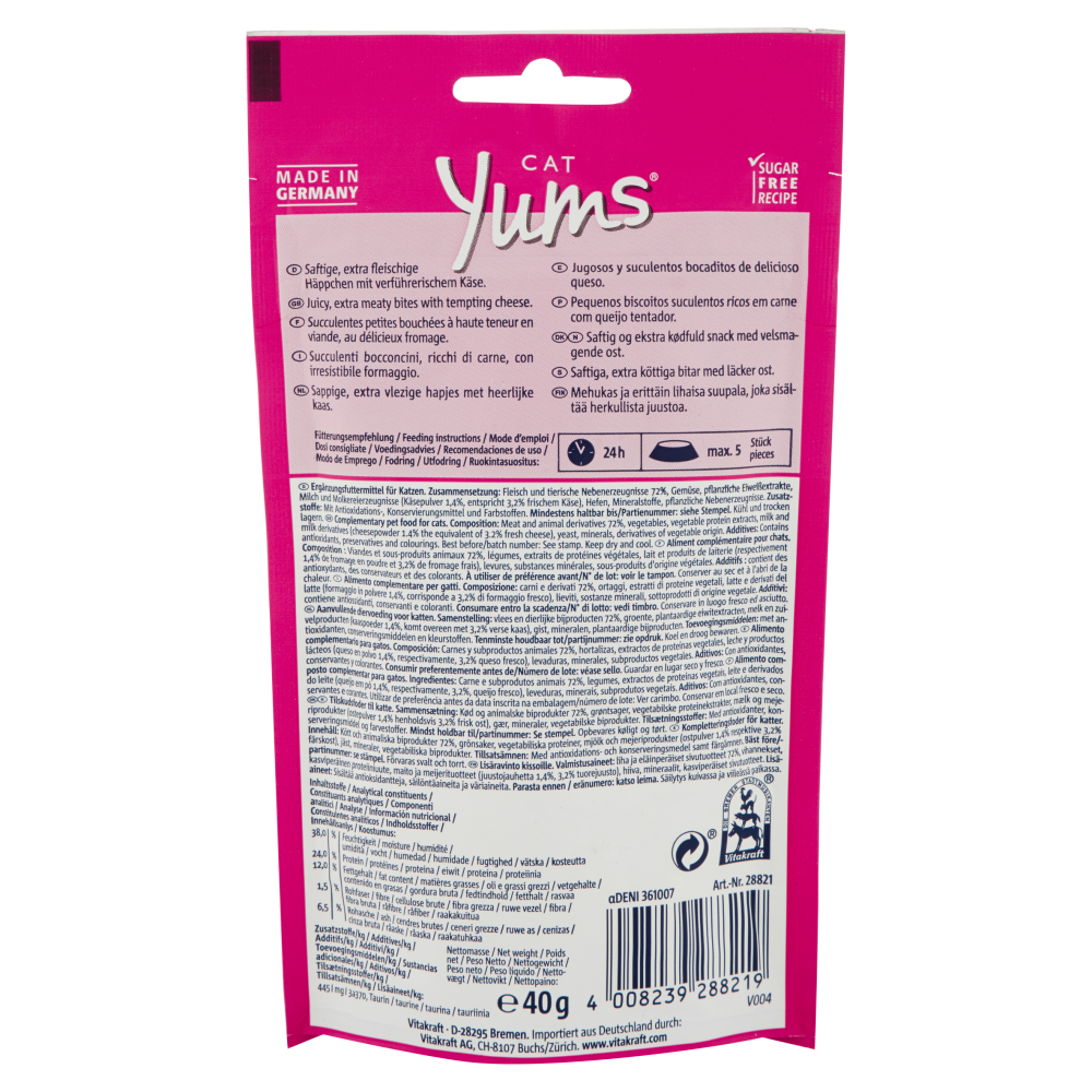 Vitakraft Cat Yums + Formaggi Deliziosi 40 g
