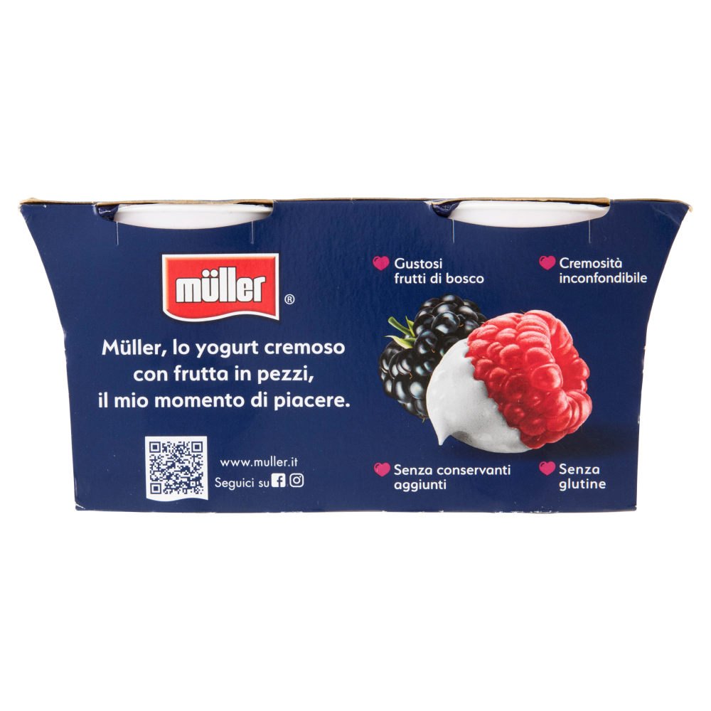 müller Yogurt Cremoso More e Lamponi in Pezzi 2 x 125 g