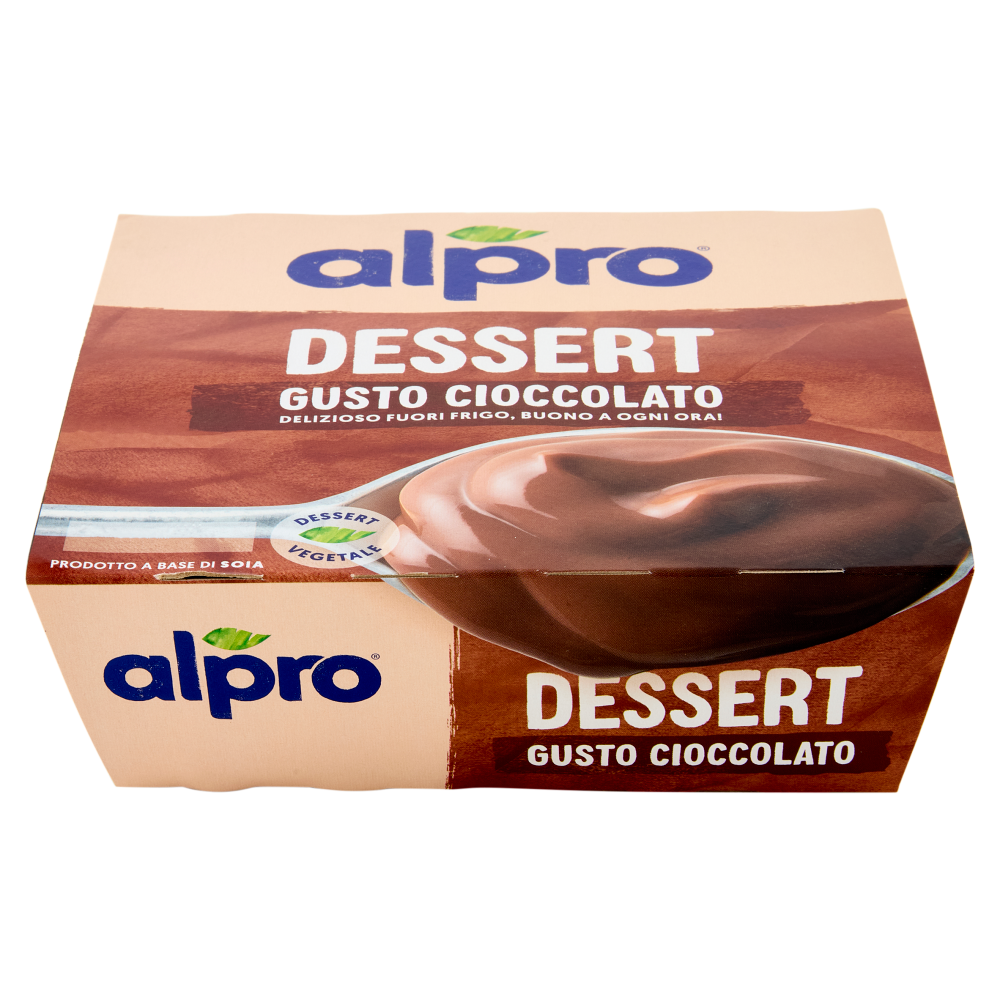 ALPRO Dessert 100% Vegetale Gusto Ciocc, Senza Lattosio, Povero di Grassi, Fonte di Calcio, 4X125g