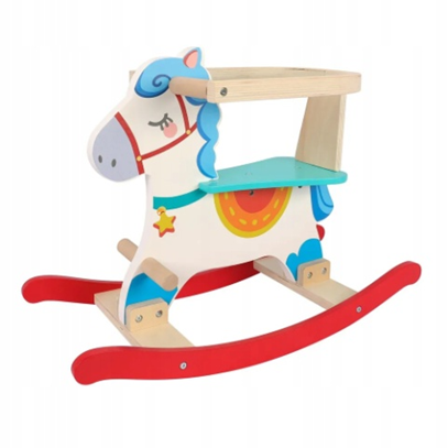 Cavallo a dondolo in legno per bambini