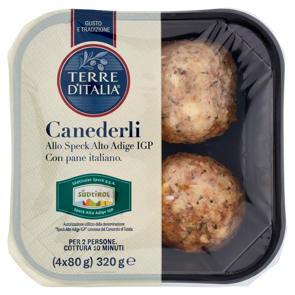 Terre d'Italia Canederli allo Speck Alto Adige IGP 4 x 8 0g