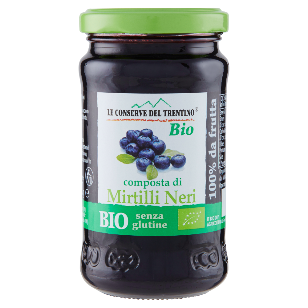 Le Conserve del Trentino Bio composta di Mirtilli Neri 250 g