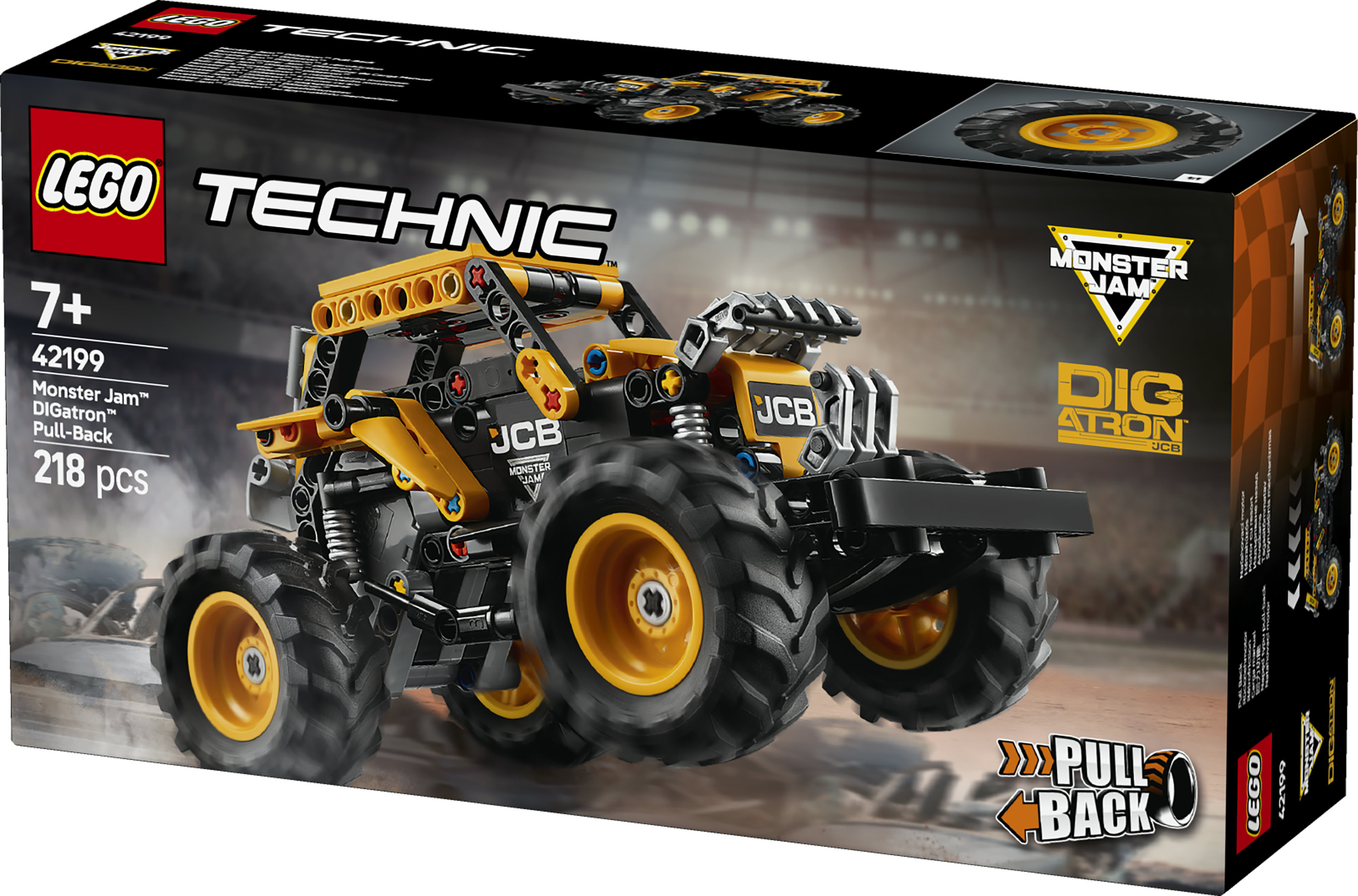 LEGO Technic 42199 Pull-Back Monster Jam DIGatron, Monster Truck Giocattolo da Costruire, Giochi Bambini 7+, Regalo Fan Veicoli