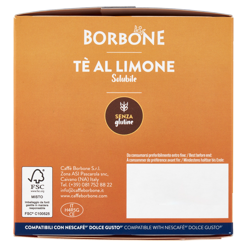 Borbone Tè al Limone Solubile Compatibili con Nescafé* Dolce Gusto* 16 Capsule 16 x 12 g