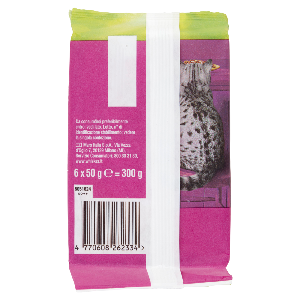 Whiskas Pranzetti con Pollo, con Tacchino in Salsa 7+ 6 x 50 g