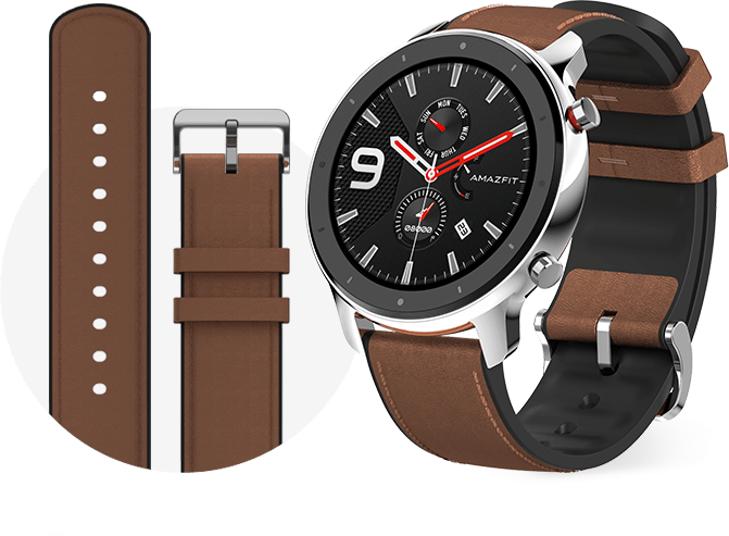 Amazfit GTR 47mm GPS satellitare Marrone e Acciaio | Carrefour