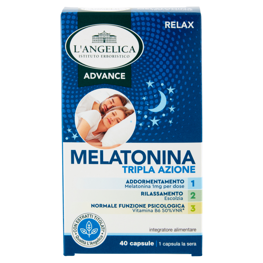 L'Angelica Advance Melatonina Tripla Azione 40 capsule 11,2 g