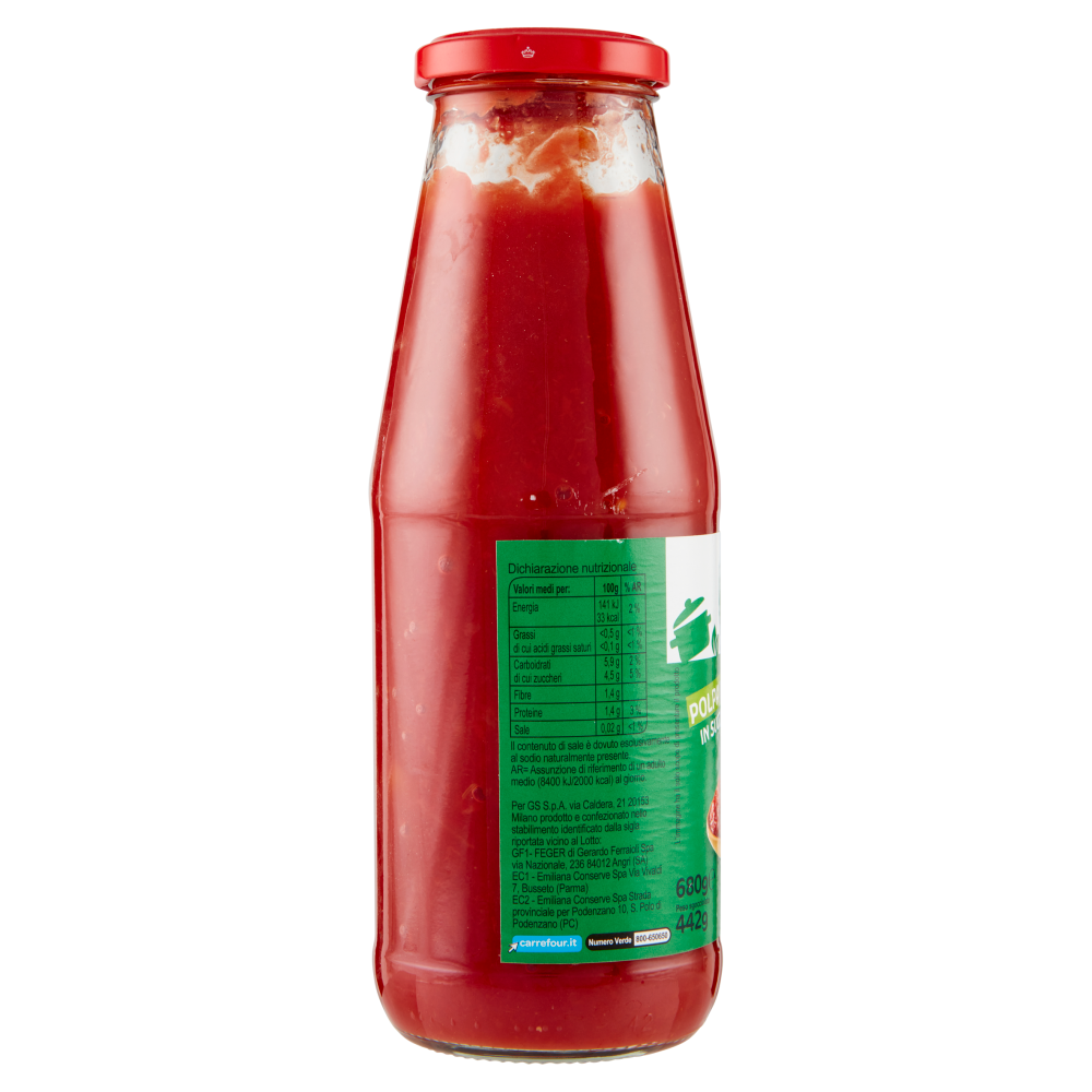 Carrefour Classic Polpa di Pomodoro in Succo di Pomodoro  680 g