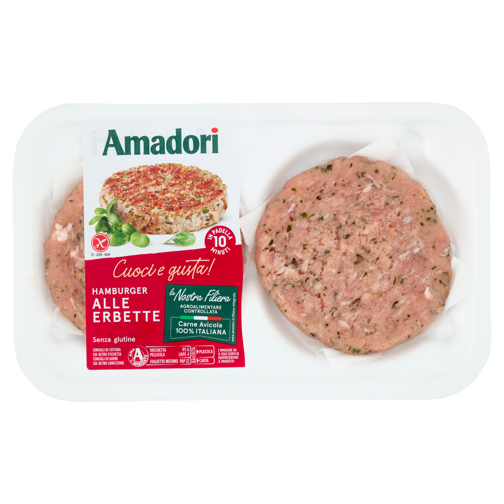 Amadori Hamburger alle Erbette 0,204 kg