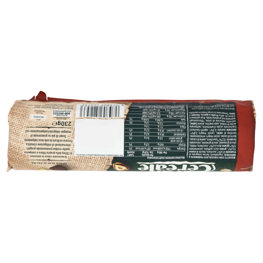 Gran Cereale Biscotti Gran Cereale Cioccolato Biscotti con Cioccolato Fondente e Nocciole Tubo 230 g