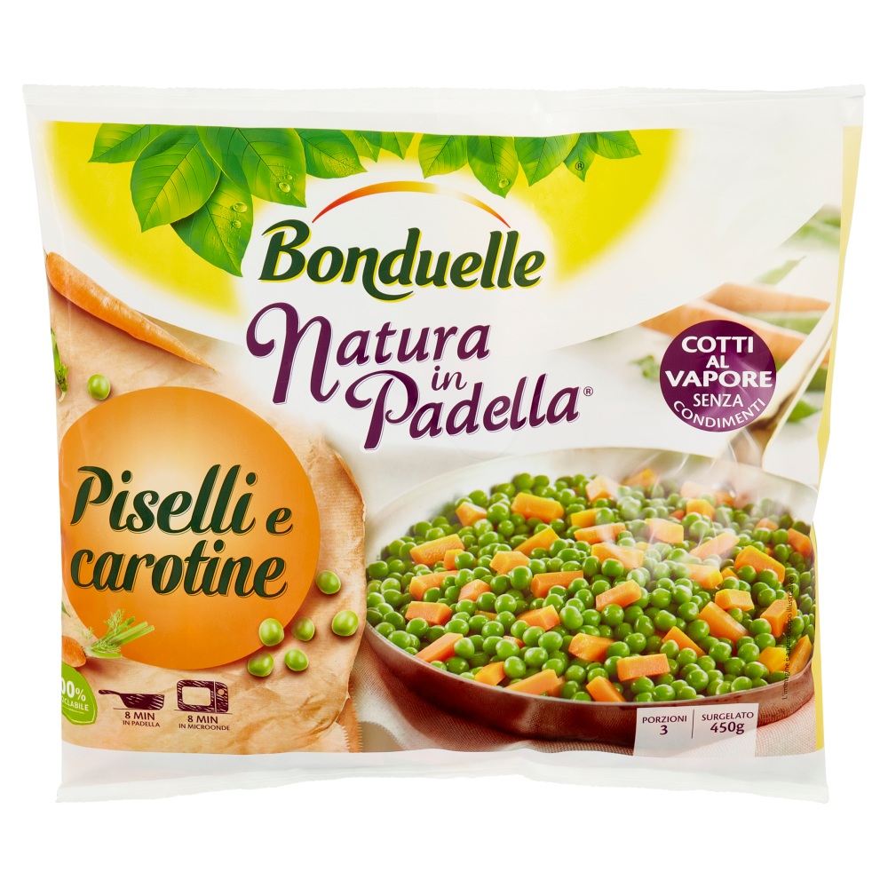 Bonduelle Natura in Padella Piselli e carotine Surgelato 450 g
