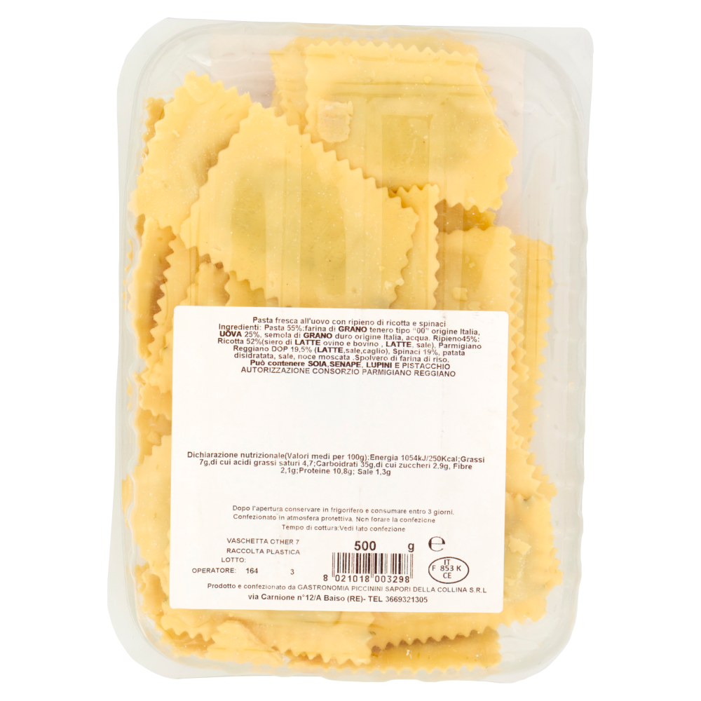 Pasta Piccinini Ravioli Ricotta e Spinaci 500 g