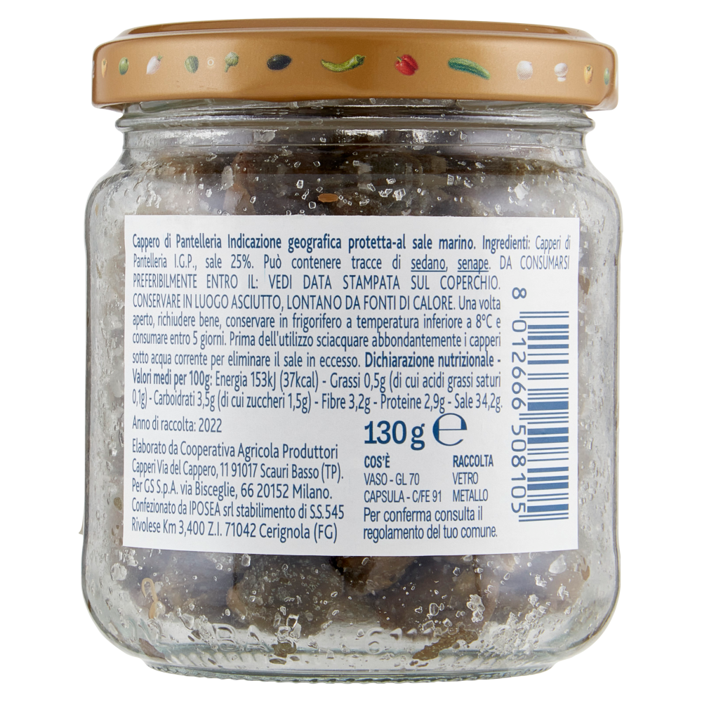 Terre d'Italia Cappero di Pantelleria I.G.P. al sale marino 130 g