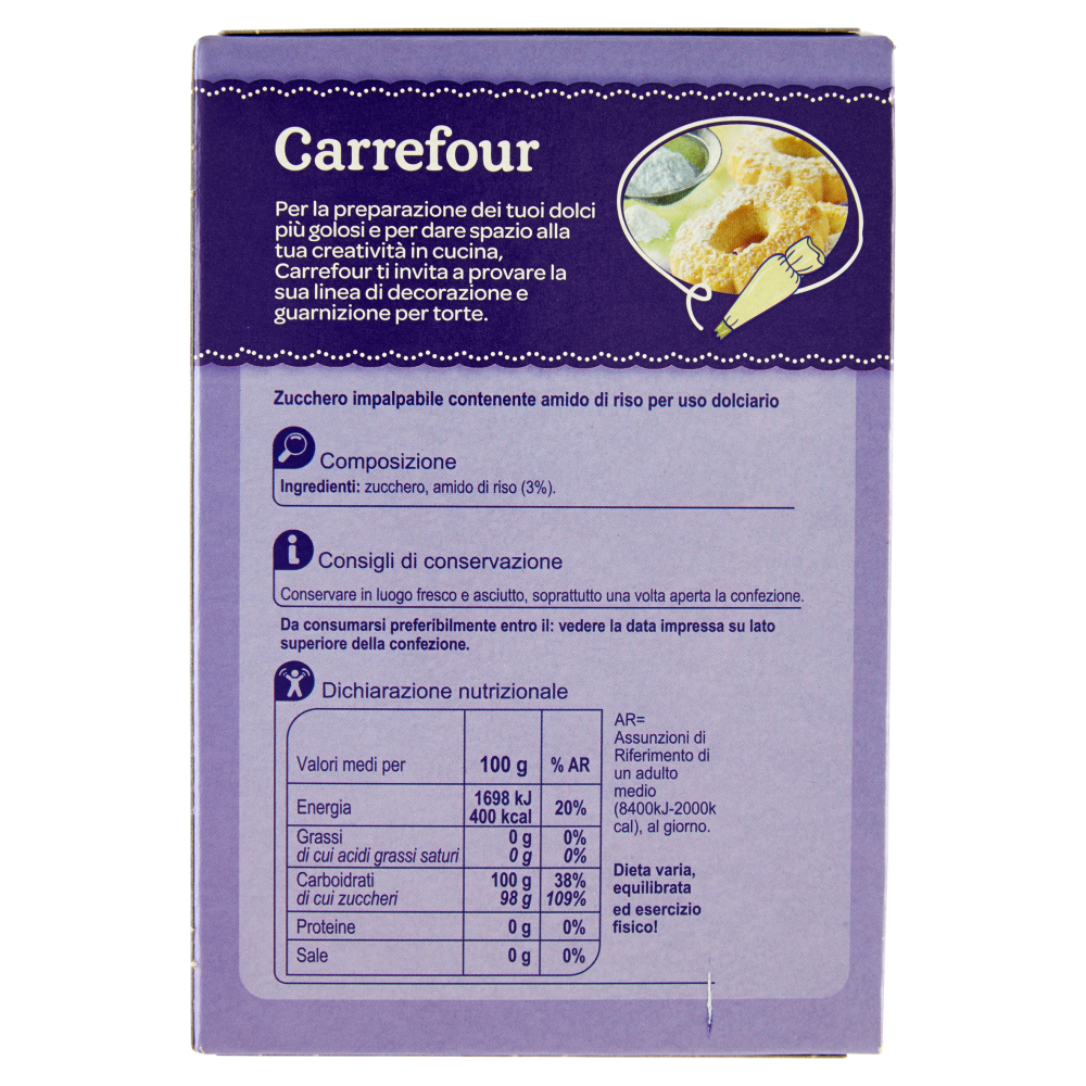 Carrefour Dolci & Decori Zucchero a velo 125 g