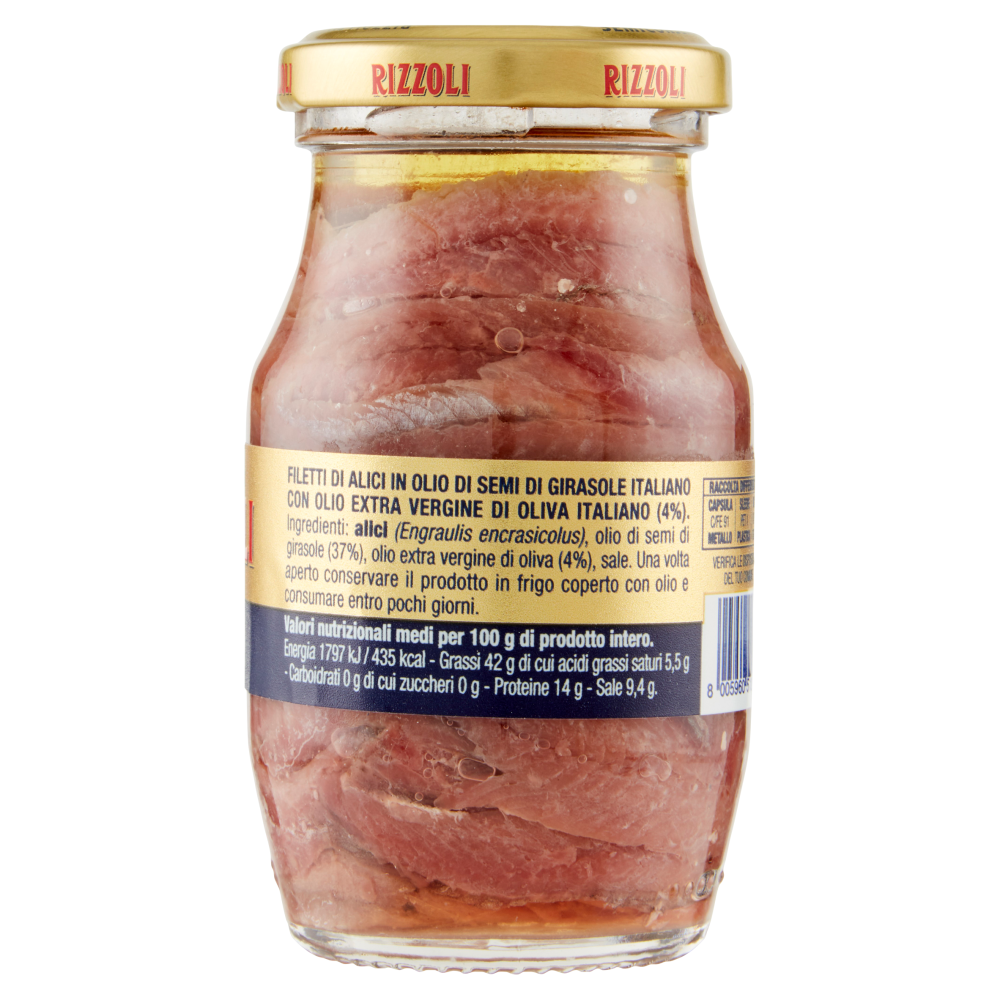 Rizzoli Filetti di Alici in Olio 100% Italiano 150 g