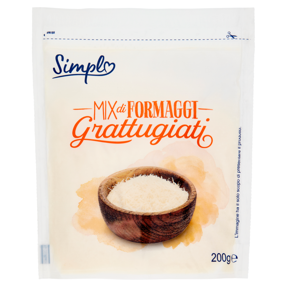 Simpl Mix di Formaggi Grattugiati 200 g