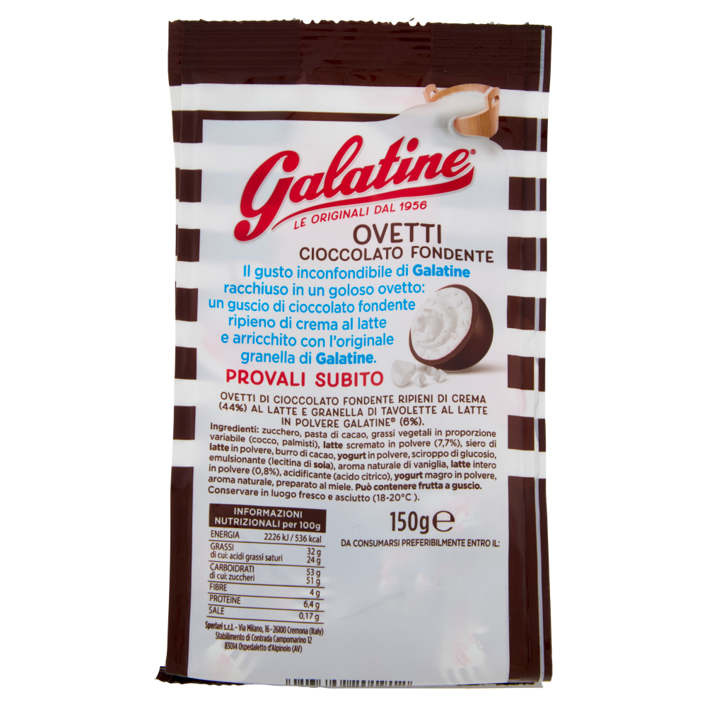 Galatine Ovetti Cioccolato Fondente 150 g