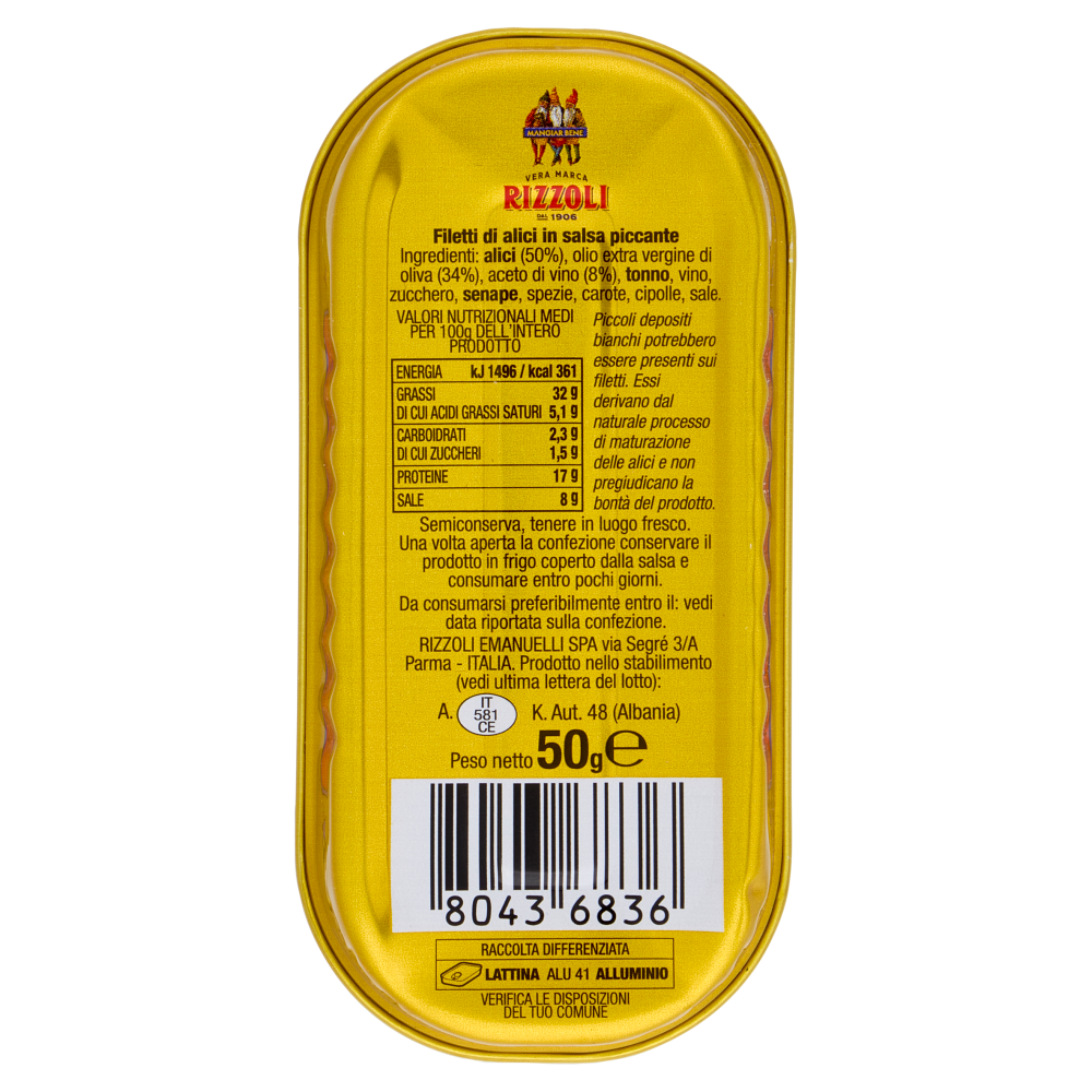 Rizzoli Alici in Salsa Piccante 50 g
