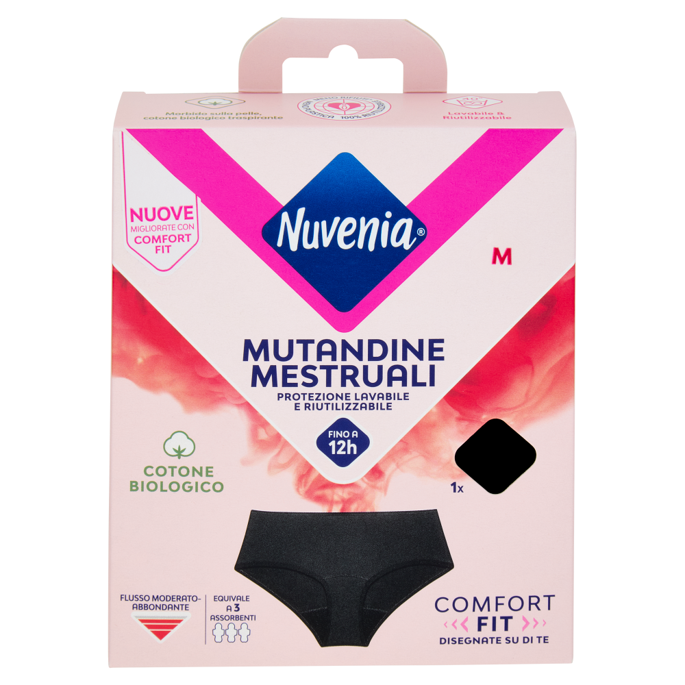 Nuvenia Mutandine Mestruali M Nero 1 pz
