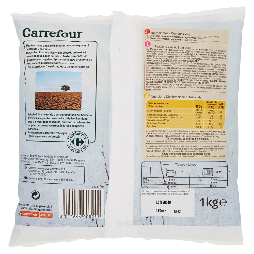 Carrefour Piselli Fini surgelati 1 kg