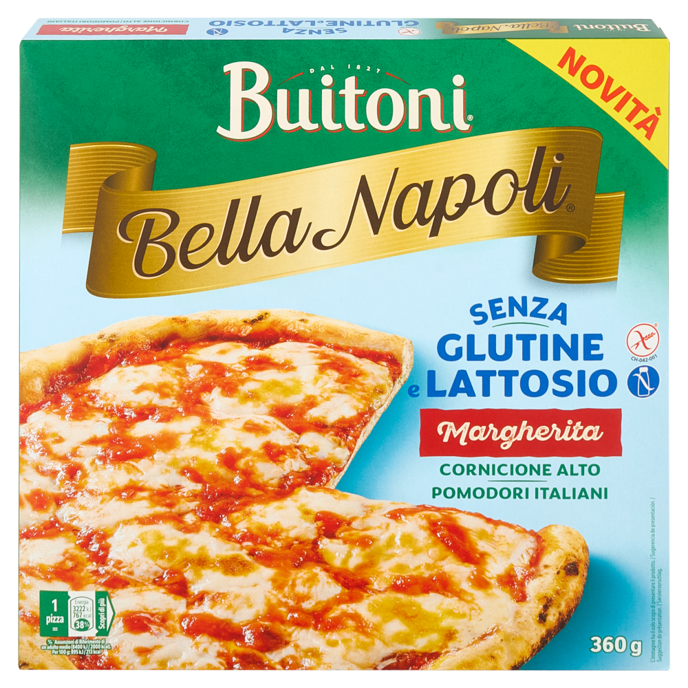 Buitoni Bella Napoli Margherita Senza Glutine e Senza Lattosio Pizza Surgelata 1 pizza 360g