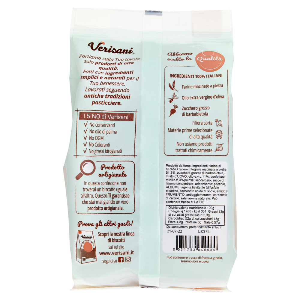 Verisani Biscotti Integrali con mirtilli 300 g