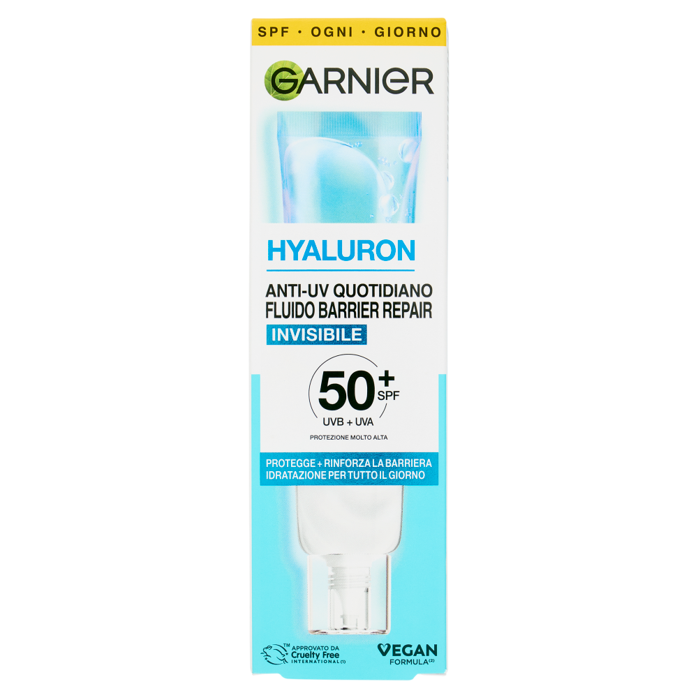 Garnier Hyaluron Anti-UV Quotidiano Fluido Barrier Repair Invisibile SPF50+ 40 ml