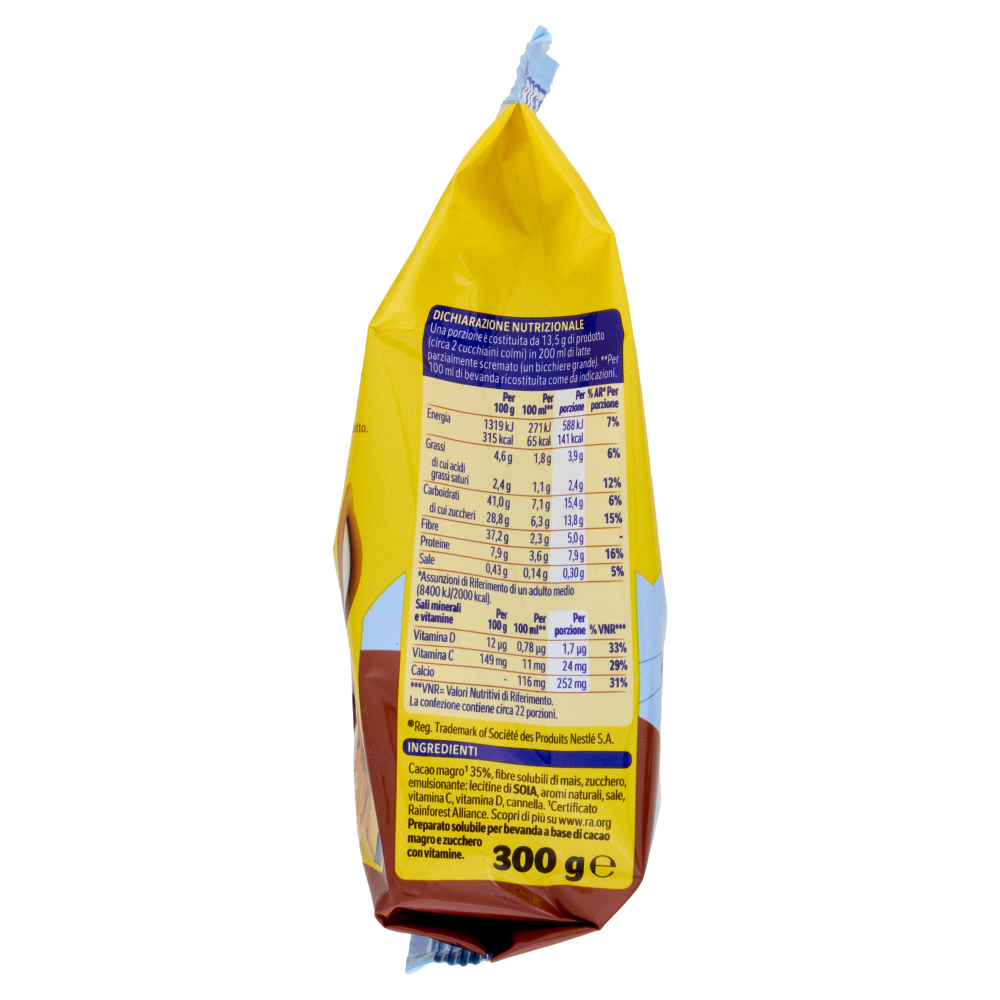 NESQUIK 30% Meno Zuccheri Preparato per Bevanda con Cacao Solubile,  Sacchetto 300g