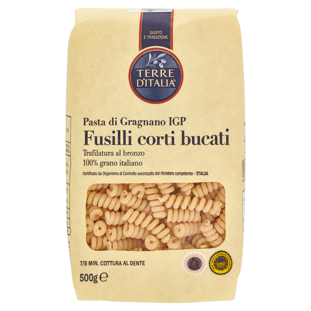 Terre d'Italia Pasta di Gragnano IGP Fusilli corti bucati 500 g