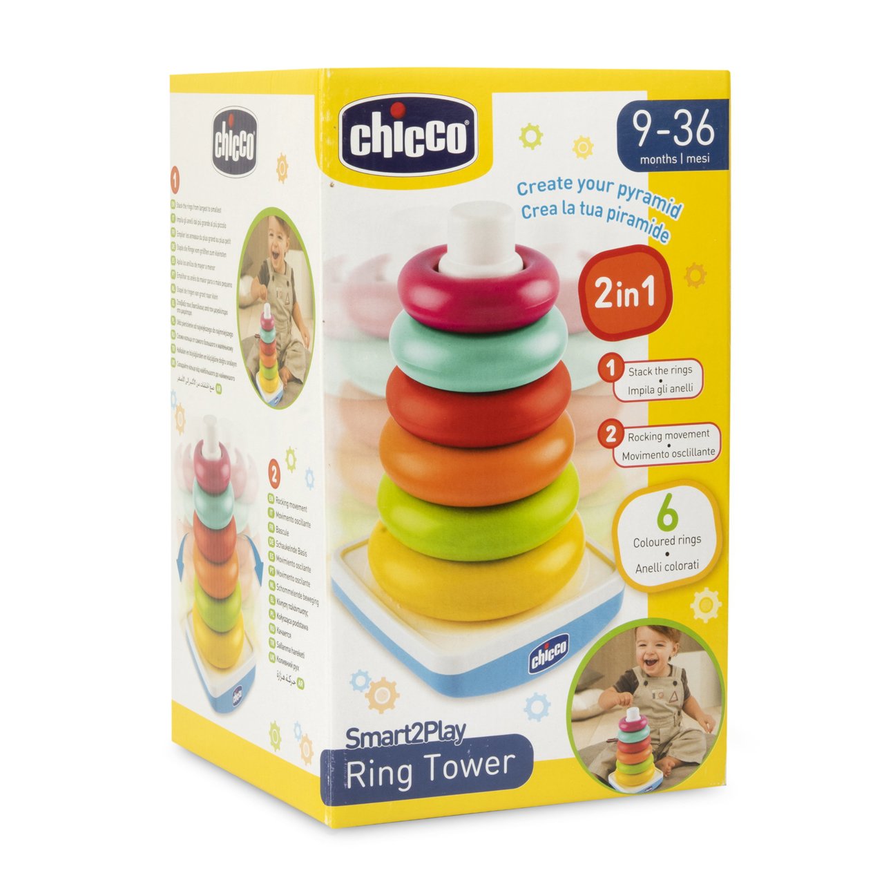 Chicco Gioco 2 In 1 Torre Degli Anelli