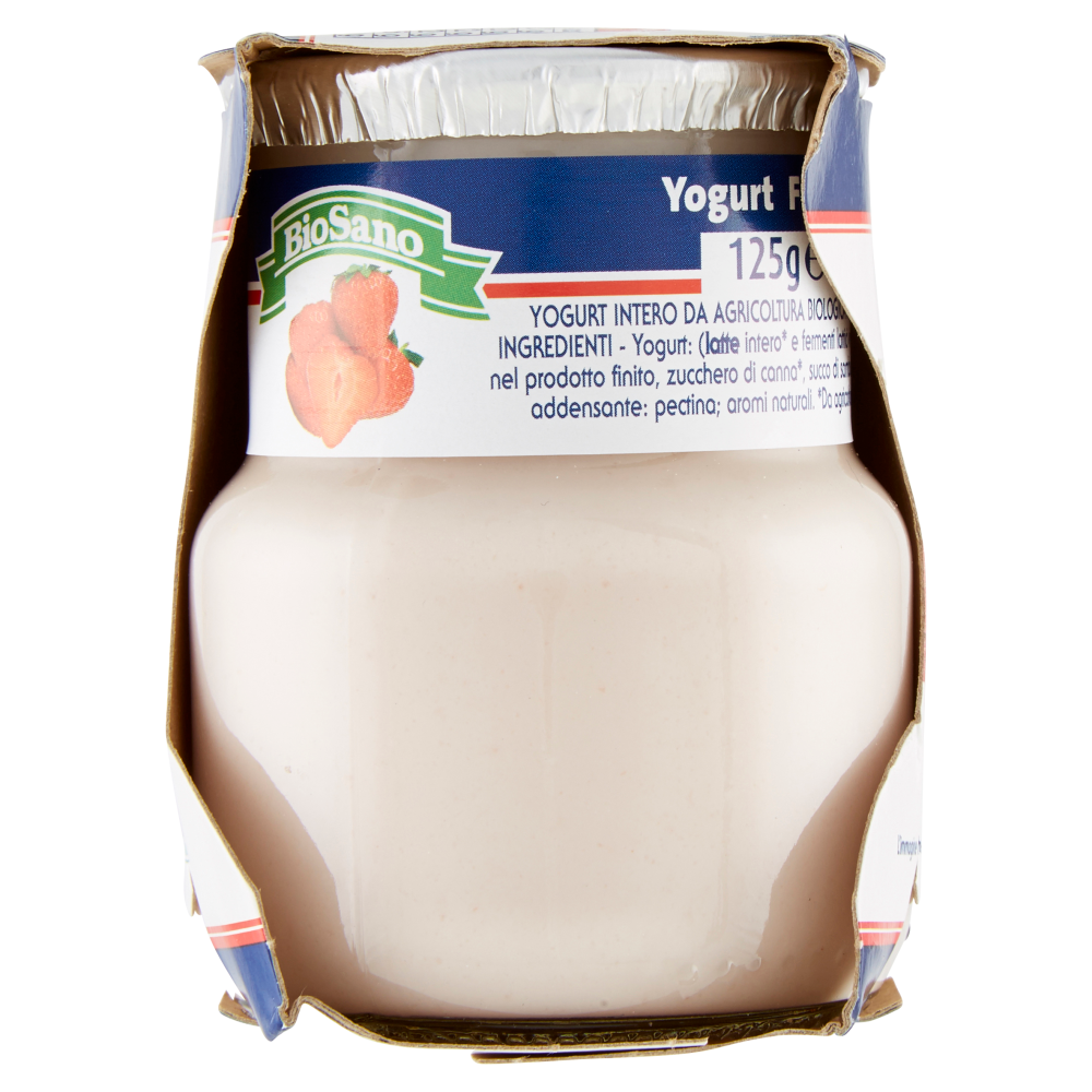 Fattoria Latte Sano BioSano Yogurt da agricoltura biologica Fragola 2 x 125 g