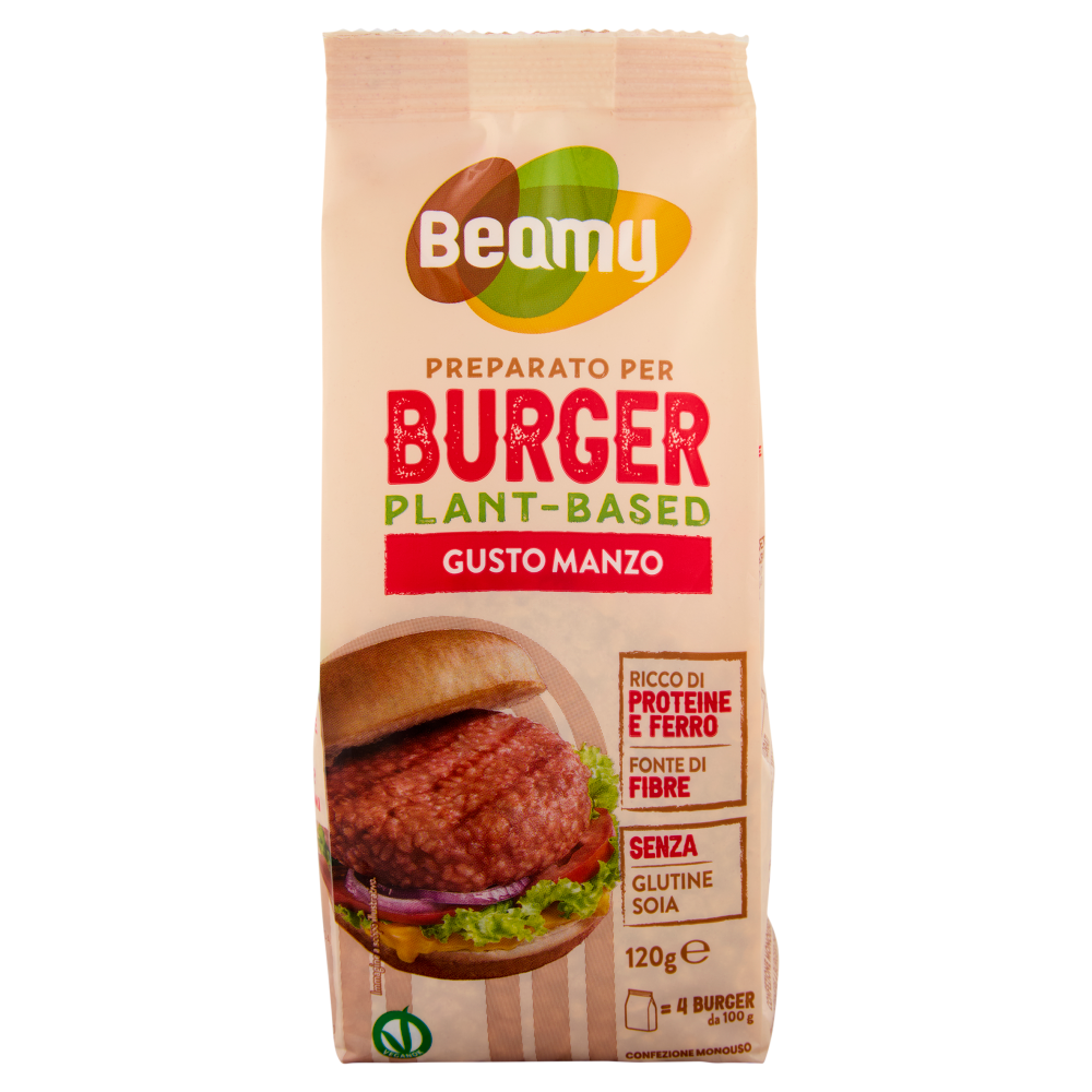 Beamy Preparato per Burger Plant-Based Gusto Manzo 120 g