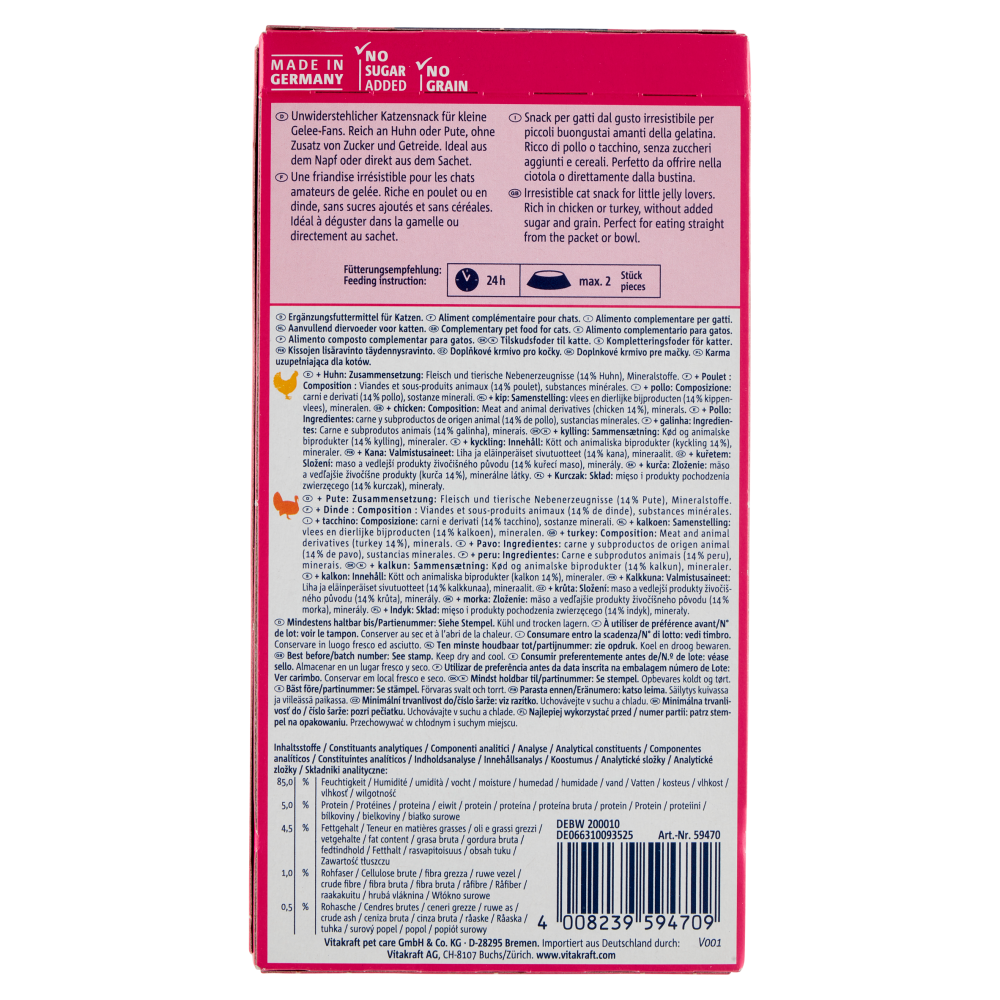 Vitakraft Jelly Lovers 3x +Pollo 3x +Tacchino 6 x 15 g