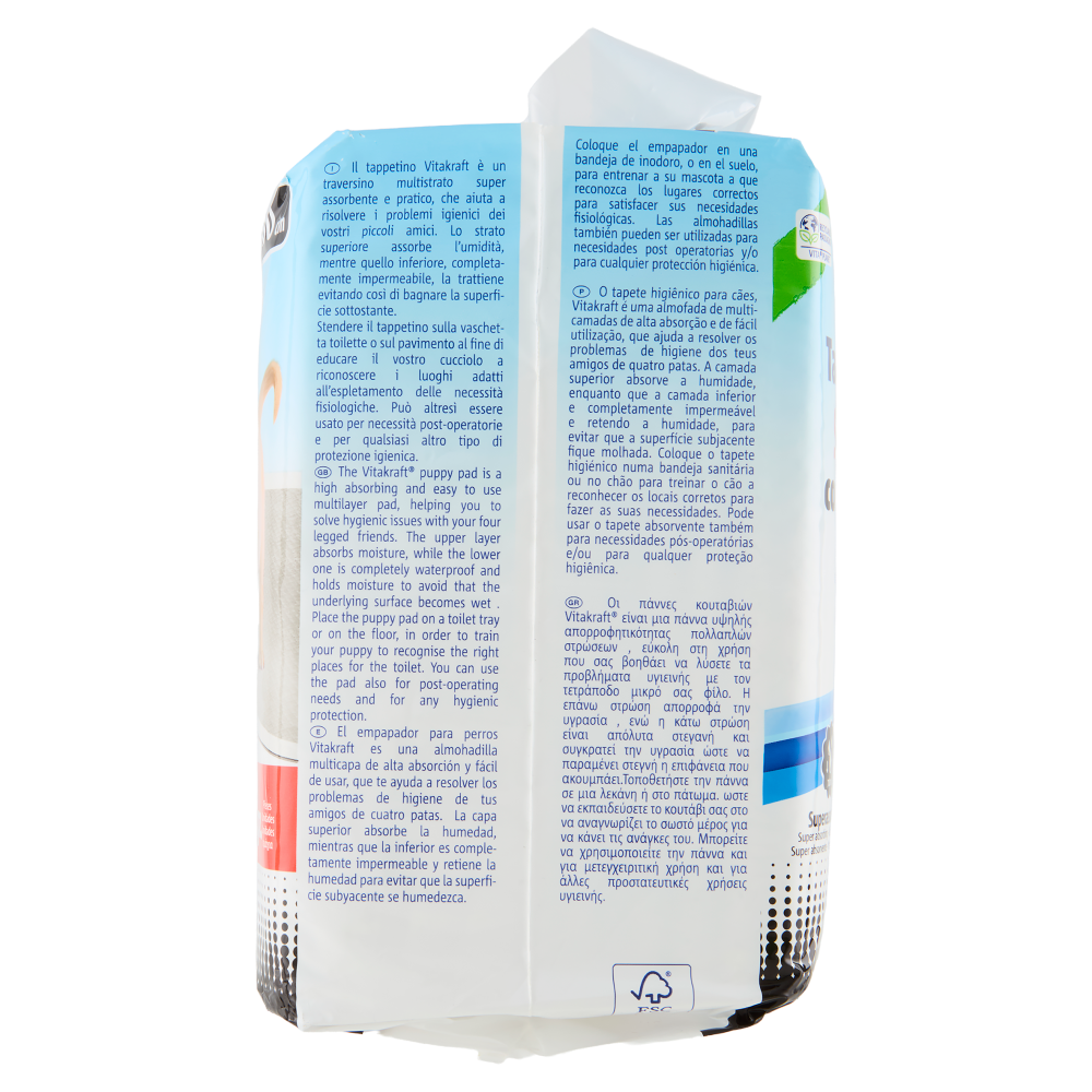 Vitakraft Tappetini igienici Stop Odori con Carbone Attivo 60x60 cm 15 pz