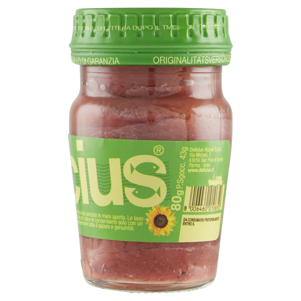 Delicius Filetti di Alici in olio di semi di girasole 80 g