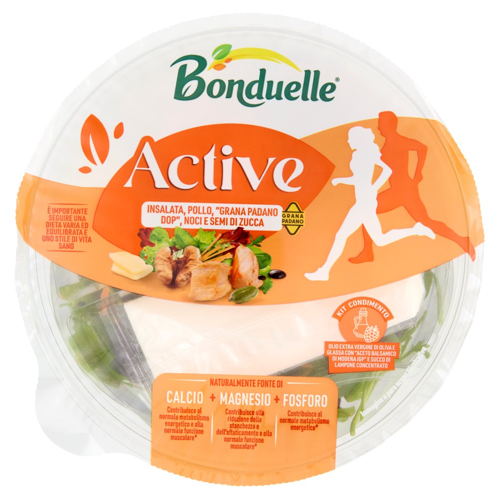 Bondulle Active Insalata, Pollo,"Grana Padano DOP", Noci e Semi di Zucca 130 g