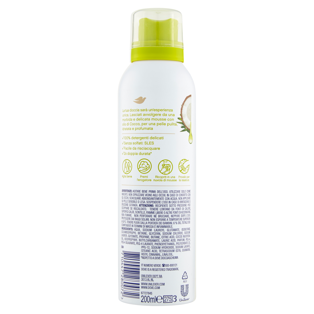 Dove mousse doccia con olio di cocco 200 ml
