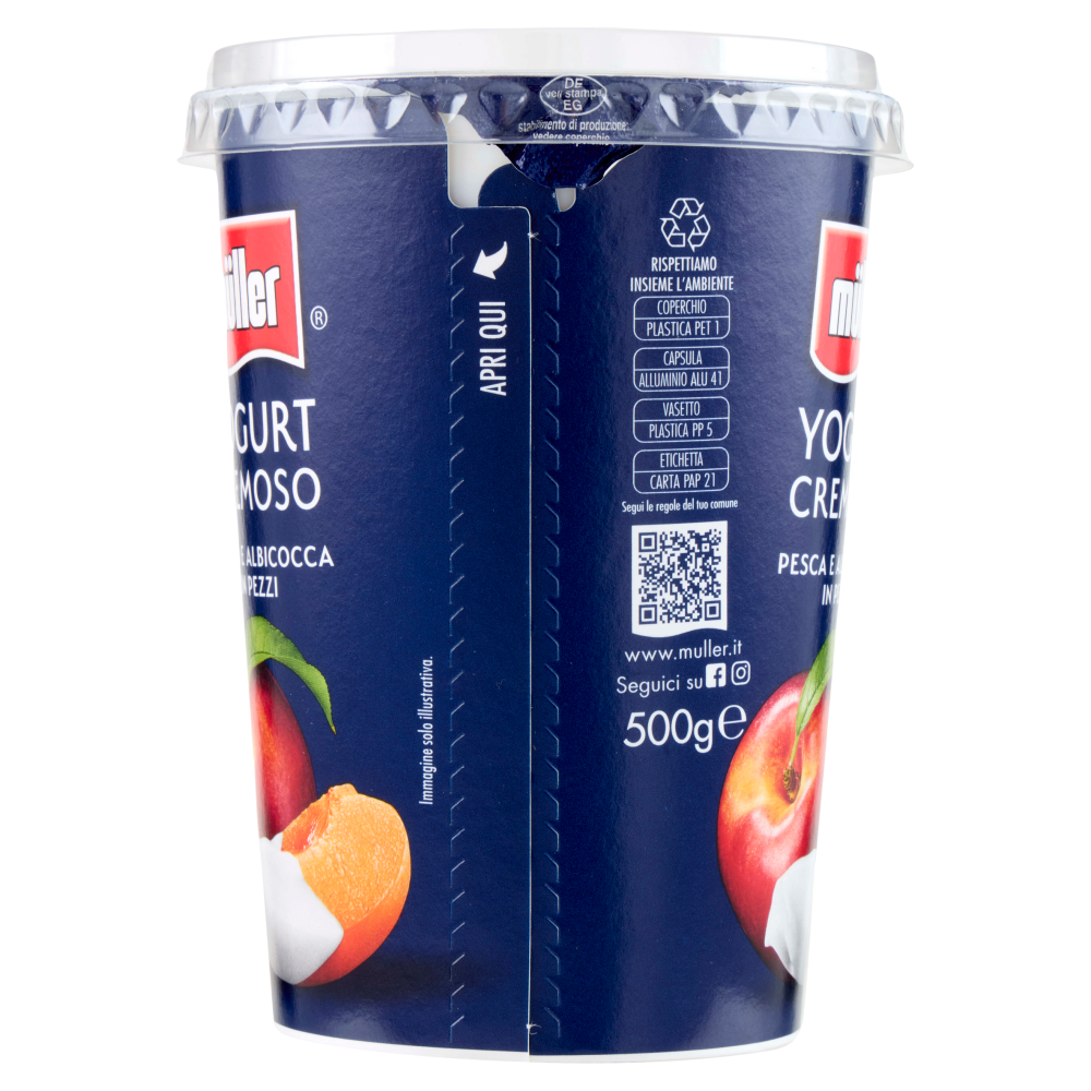 müller Yogurt Cremoso Pesca e Albicocca in Pezzi 500 g
