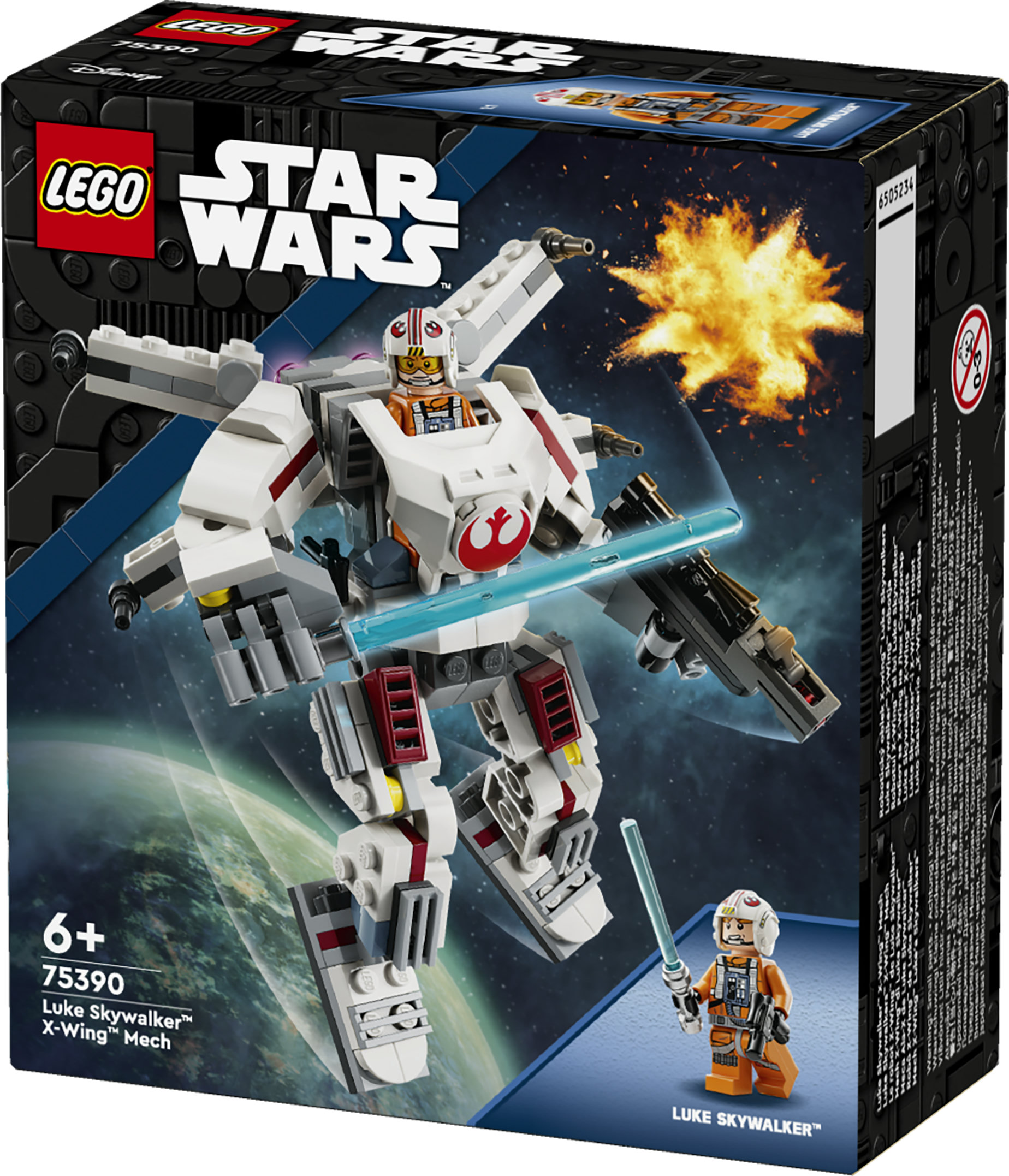 LEGO Star Wars 75390 Mech X-Wing di Luke Skywalker, Veicolo Robot Giocattolo, Giochi Bambini 6+, Piccolo Regalo da Collezione