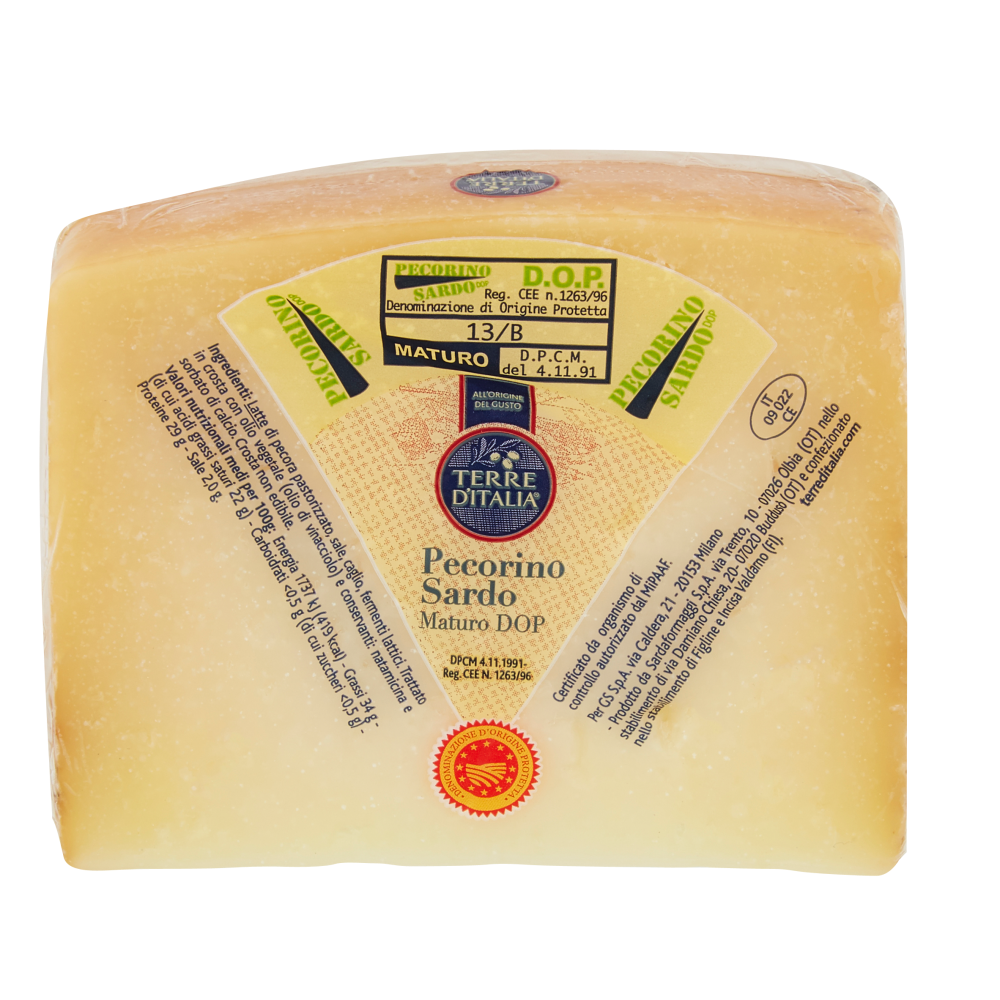 Terre d'Italia Pecorino Sardo Maturo DOP 200 g Carrefour