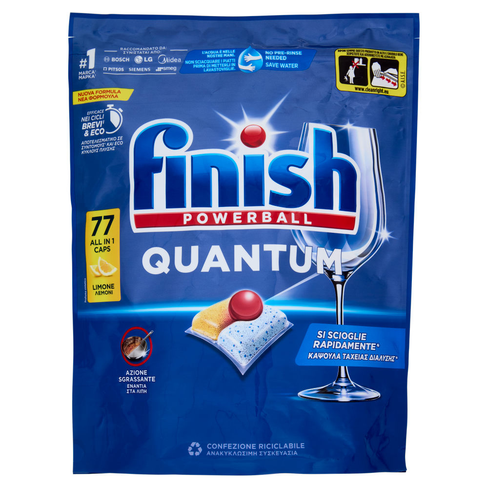 Finish Quantum Limone pastiglie lavastoviglie 77 lavaggi 800,8 g