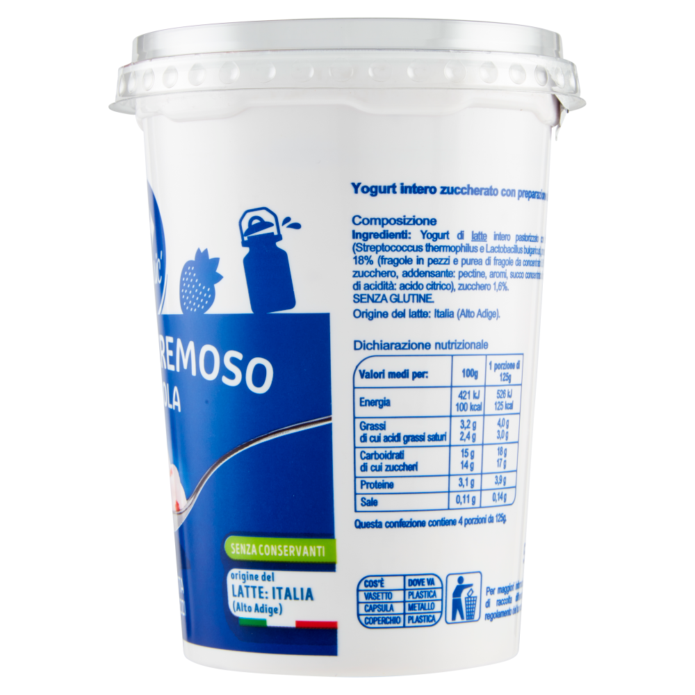 Carrefour Classic Yogurt Cremoso Fragola Frutta in Pezzi 500 g