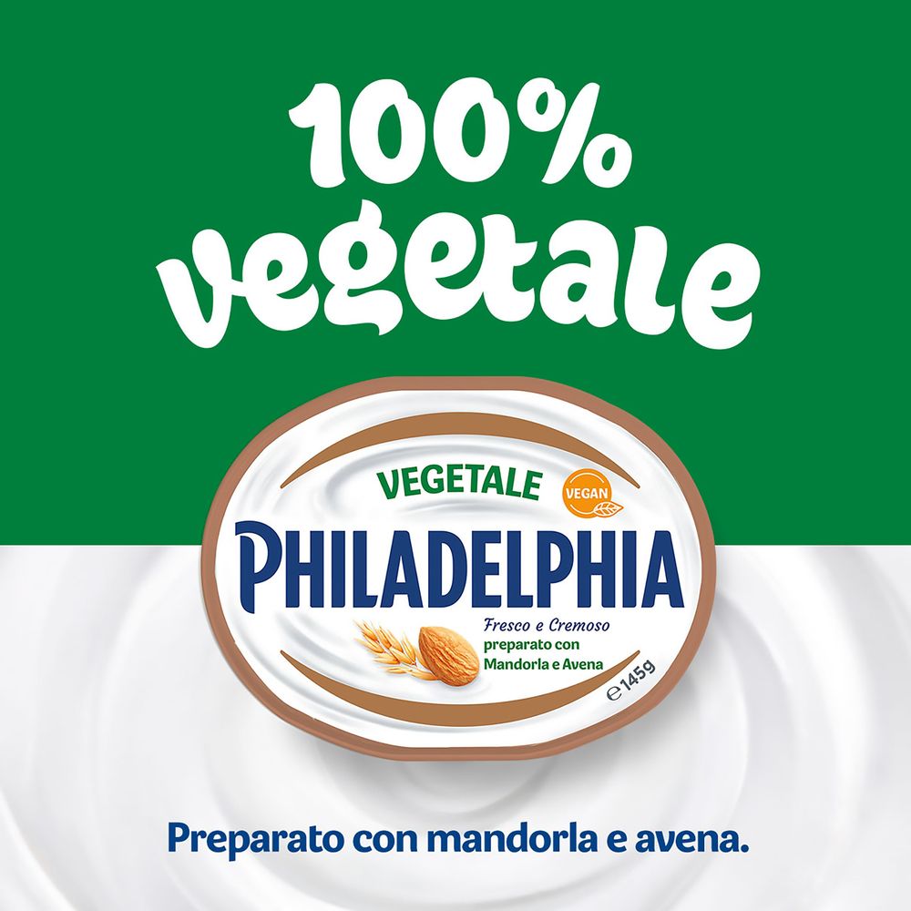 Philadelphia Vegetale Spalmabile Vegetale Fresco, Cremoso e Vegano Vaschetta 145g