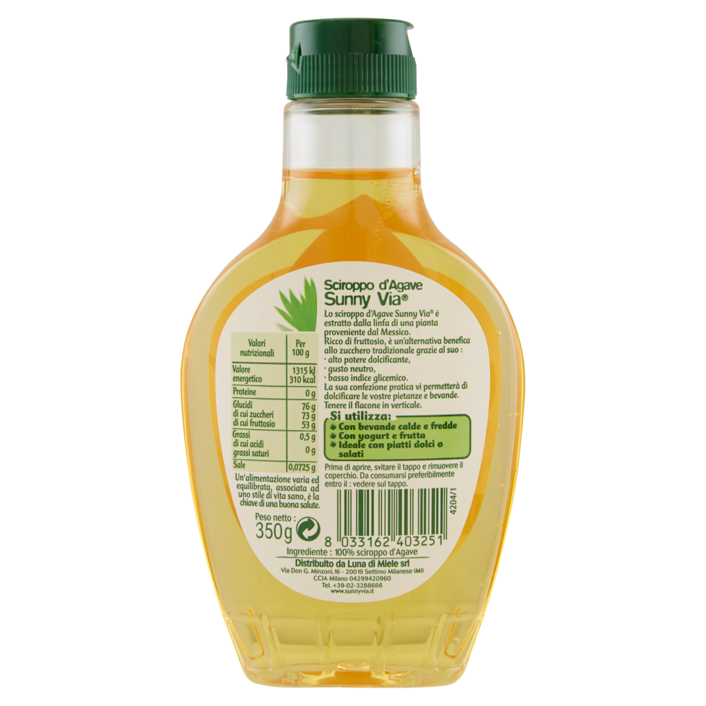 Sunny Via Sciroppo d'Agave 350 g