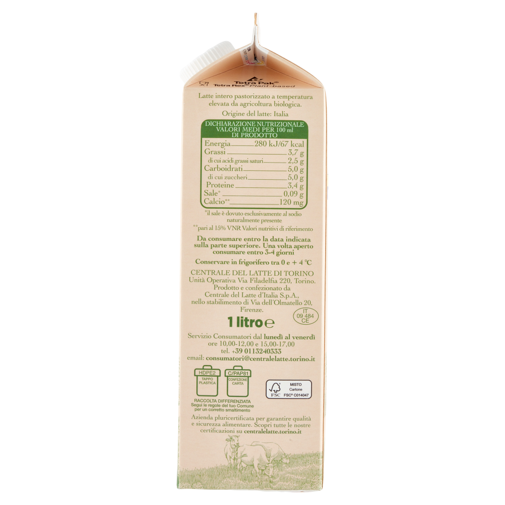 Tapporosso Il Podere Centrale Bio Latte Intero 1 litro