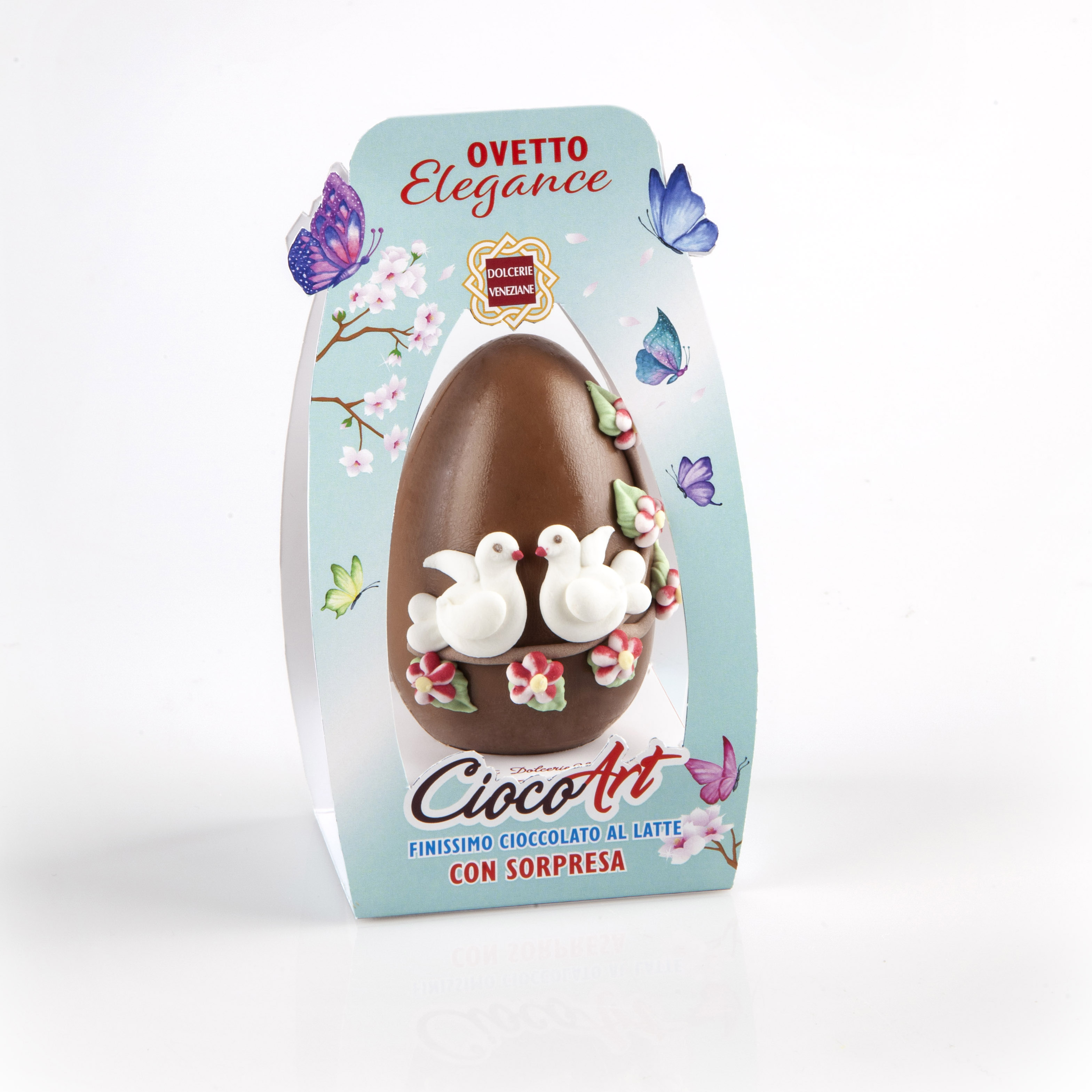 Ovetto elegance cioccolato al latte decorato con gadget 50g 
